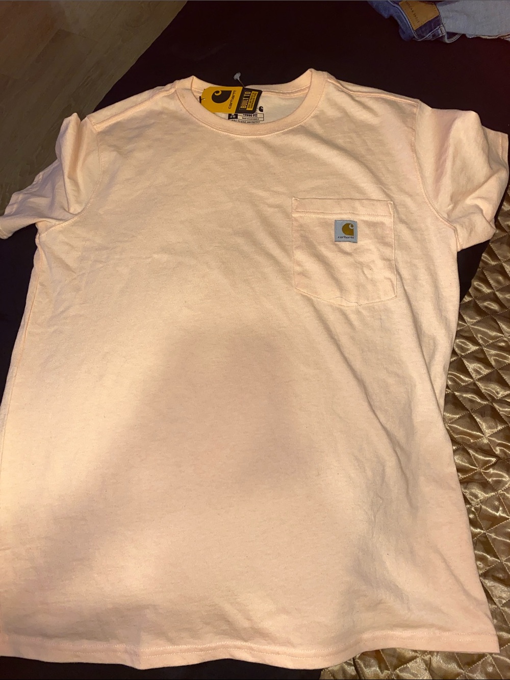 Carhartt Pocket T-Shirt in Pale Pink